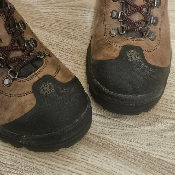 Timberland Men's Brown Leather Waterproof Hiking Trail Boots Size 11W Wide - Picture 5 of 8
